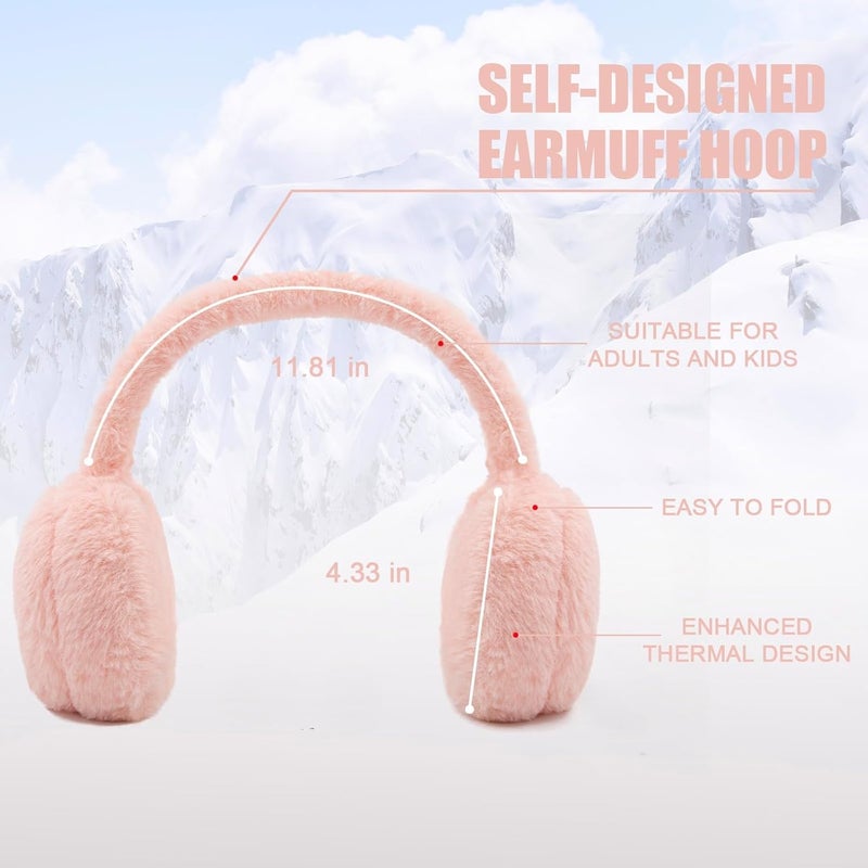 YATANAM Women Ear Muffs Winter Girls White Earmuffs Fuzzy Kids Black Ear Muff Cute Fluffy Ear Warmers Foldable Ear Covers Boy - Image 4